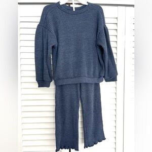 Girl’s Cozy Casual-wear Set in Indigo Blue 4T